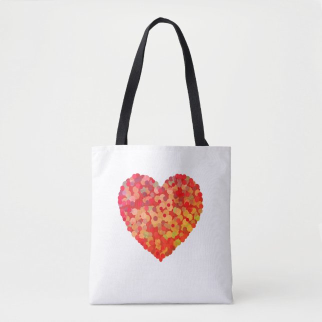 Tote Bag Abstract Heart Confetti Art (Devant)