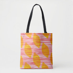 Tote Bag Abstract lemon with leaf seamless pattern. Hand dr