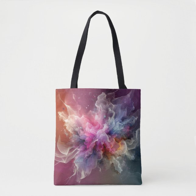 Tote Bag Abstract Old Rose Floral Cloud Landscape (Devant)
