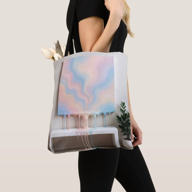 Tote Bag Abstract Painting Dripping on a Bench  (De près)