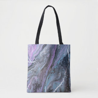 Tote Bag Abstract Purple & Teal Flow