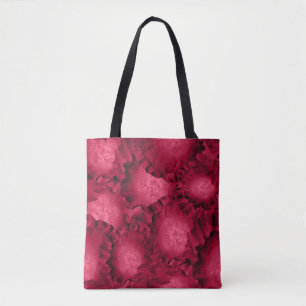 Tote Bag Abstract red roses poppy flowers floral romantic