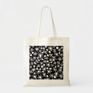 Tote Bag Abstrait 021112 - Blanc sur noir