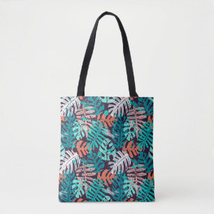 Tote Bag Abstrait feuille tropical motif. Créatif