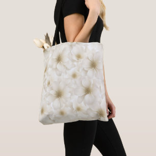 Tote Bag Abstrait floral ivoire