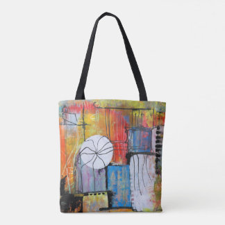 Tote Bag Abstrait Géométrique Coloré
