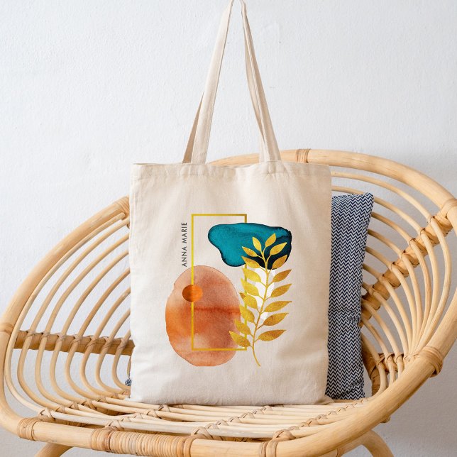 Tote Bag Abstrait géométrique du milieu du siècle moderne m (Créateur téléchargé)