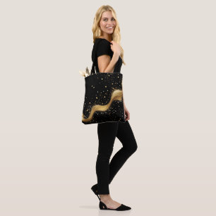 Tote Bag Abstrait Golden Sparkle et Starry Swirl