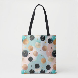 Tote Bag Abstrait moderne Brushstroke & Polka Dot Motif