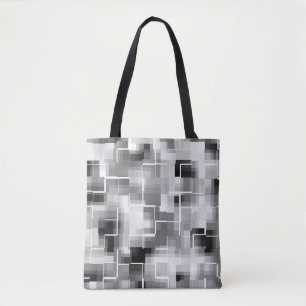 Tote Bag Abstrait noir blanc gris