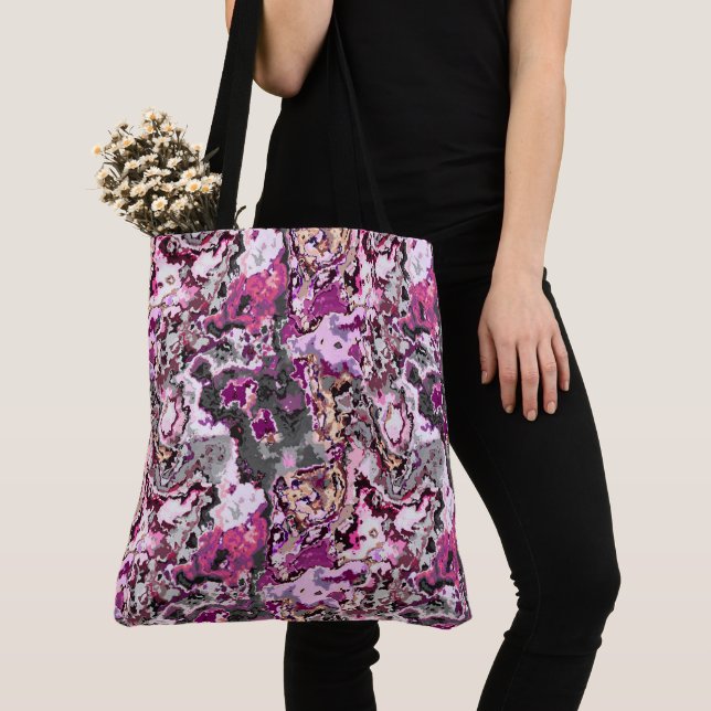 Tote Bag abstrait rose (De près)