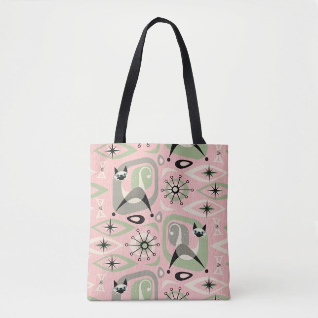 Tote Bag Abstrait Siamois au milieu du siècle (Devant)