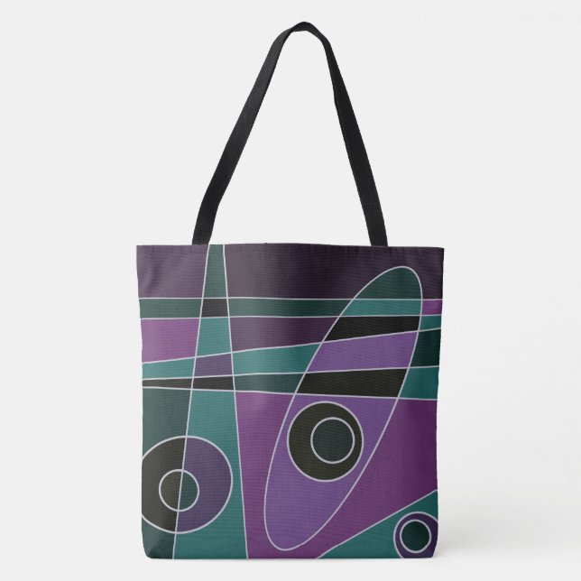 Tote Bag Abstrait Surf Turquoise Purple (Devant)