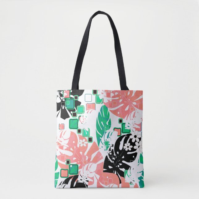 Tote Bag Abstrait tropical feuilles exotique monstera mode  (Devant)