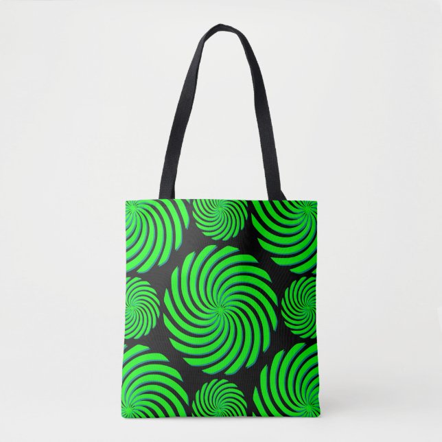 Tote Bag Abstrait vert et noir (Devant)