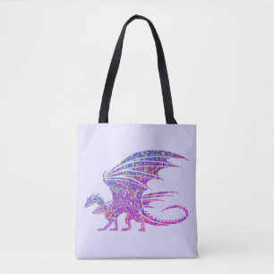 Tote Bag Accent pourpre de dragon de mosaïque Extraordinair