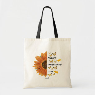 Tote Bag Accepter, Comprendre, Aimer Citations Motivationne