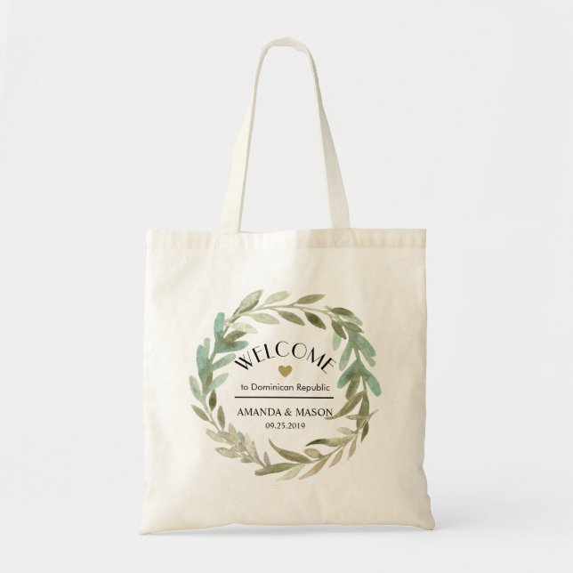 Tote Bag Accueil de mariage de destination de verdure (Devant)