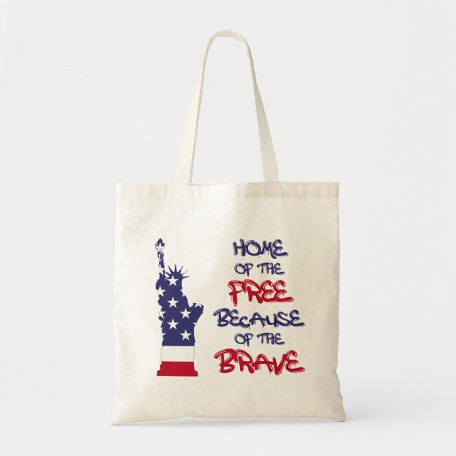 Tote Bag Accueil des libres à cause du signe courageux (Devant)