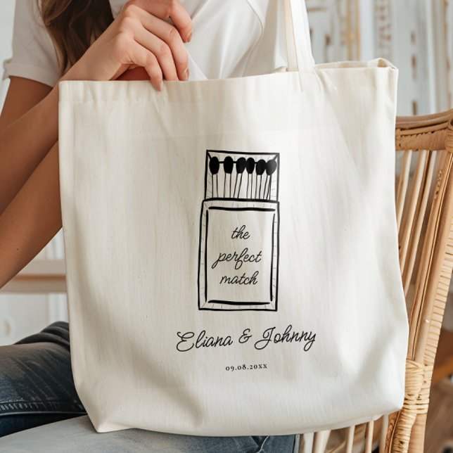 Tote Bag Accueil du Mariage de Matchbook Parfait (Créateur téléchargé)