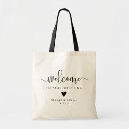 Tote Bag Accueil Mariage de calligraphie moderne