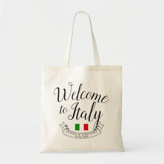 Tote Bag Accueillez à la coutume de mariage de destination (Devant)