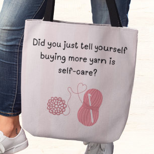Tote Bag « Acheter du fil est un soin personnel » drôle et 