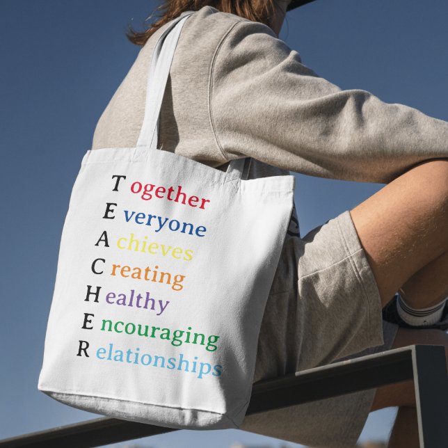 Tote Bag Acronyme de l'enseignant Fun Appréciation de l'ens (Créateur téléchargé)