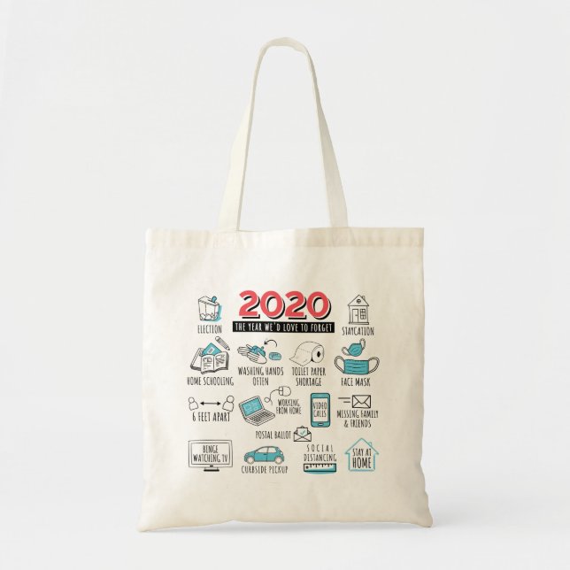 Tote Bag Activités de quarantaine Année 2020 Commémorative (Devant)