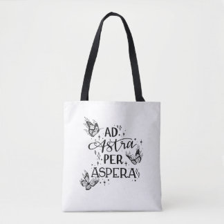 Tote Bag Ad astra per aspera Tragetasche weiß