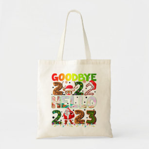 Tote Bag Adieu 2022 Bonjour 2023 Père Noël Reindeer