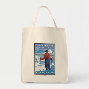 Tote Bag Admirer de skieur - loge de Timberline, Orégon