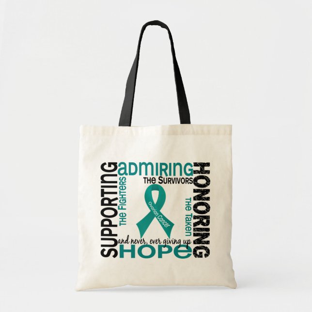Tote Bag Admirer de soutien honorant le Cancer 9 ovarien (Devant)
