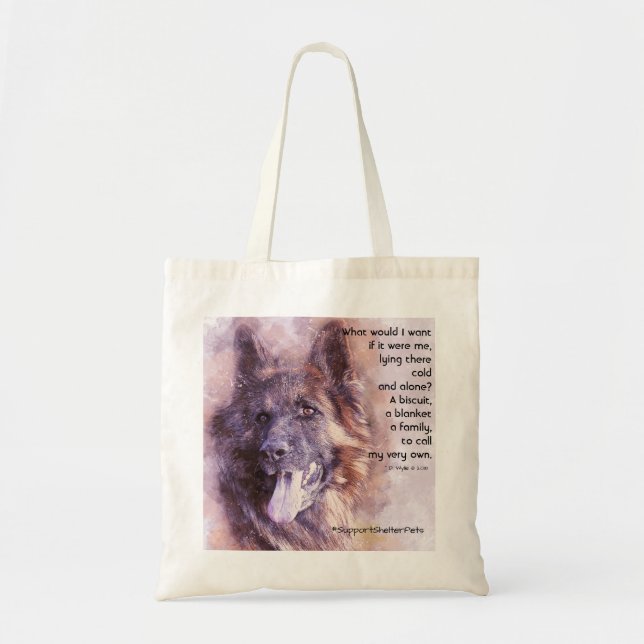 Tote Bag Adopter Un Abri - Berger Allemand (Devant)