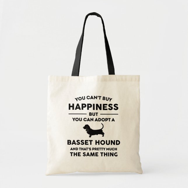 Tote Bag Adopter un Bonheur de Hound Basset (Devant)