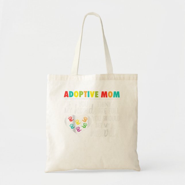 Tote Bag Adoption citation de coeur de maman cadeau d'adopt (Devant)
