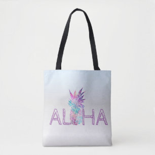 Tote Bag Adorable Aloha Hawaïen Pineapple, Argent