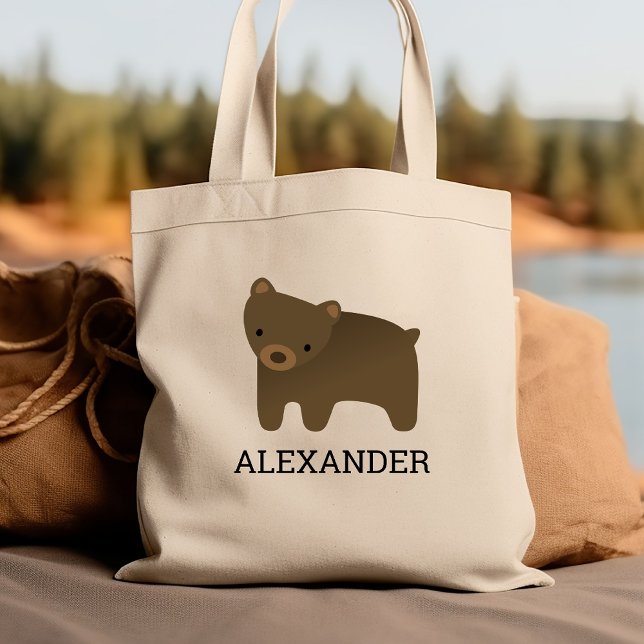 Tote Bag Adorable Brown Ours Enfants Personnalisé (Créateur téléchargé)