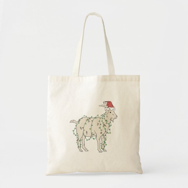 Tote Bag adorable chèvre de Noël (Devant)
