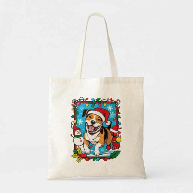 Tote Bag adorable chien de Noël (Devant)
