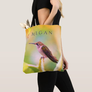 Tote Bag Adorable Colibri Personnalisé Votre Nom