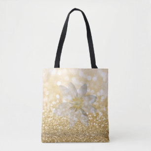 Tote Bag Adorable Féminin,Fleur de marguerite ,Pailleté,Flo