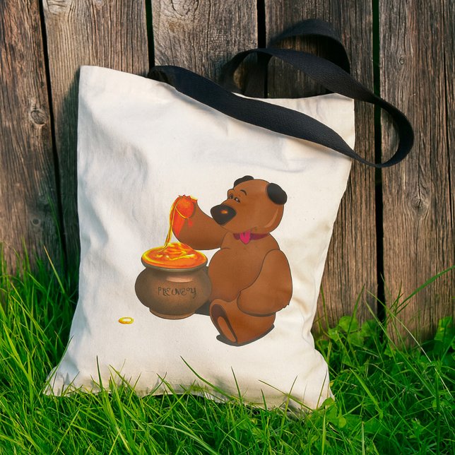 Tote Bag Adorable Ours d'amour du miel avec Pot de miel (Créateur téléchargé)