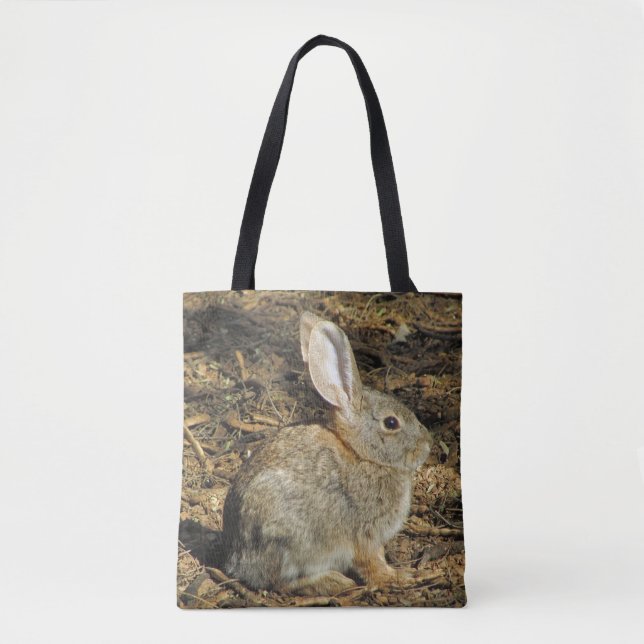 Tote Bag Adorable Petit Lapin Du Désert Brown Photographie (Devant)