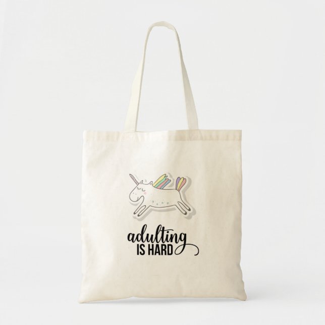 Tote Bag Adulte est dur et drôle (Devant)