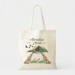 Tote Bag Adventure Attend Vert Et Brown