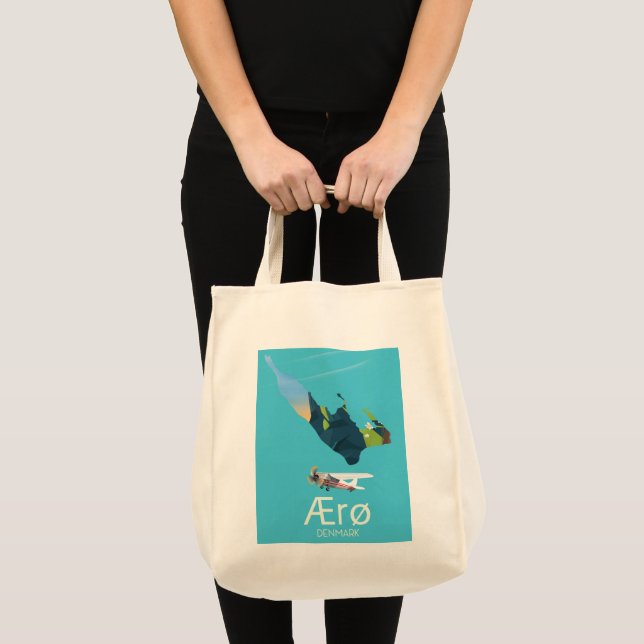 Tote Bag AErø, Danemark Carte poster voyage (Devant (produit))