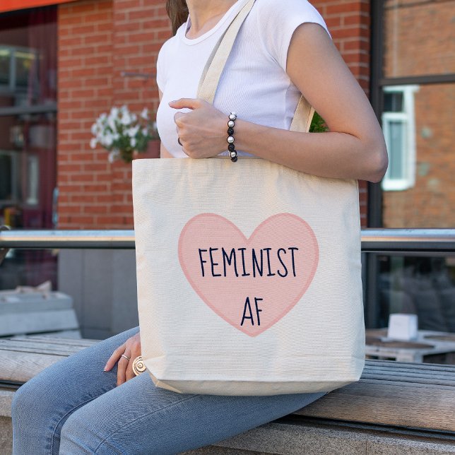 Tote Bag "AF féministe" Coeur rose (Créateur téléchargé)