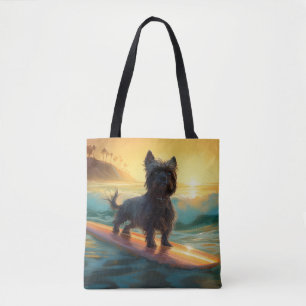 Tote Bag Affenpinscher Beach Surf Peinture