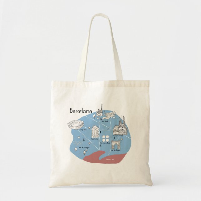 Tote Bag Affiche de Barcelone - original (Devant)